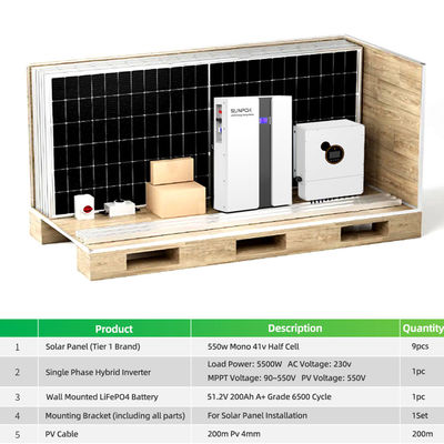 Eu Warehouse Solar Systems Complete Kit 3kw 5kw 10kw 20kw Hybrid Off Grid Solar System