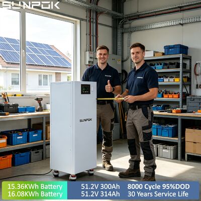 SUNPOK 15kw 16KW 48V 51.2v 300Ah Home Power Wheels Lithium Ion Battery Pack 48V LiFePo4 Battery 51.2v 300Ah Solar Battery