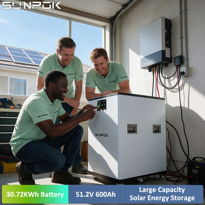 SUNPOK 30kwh Lithium Ion Batteries Solar Energy Storage Lithium Ion Battery 30kWh Home Use 600AH Lithium Low Voltage 51.2V