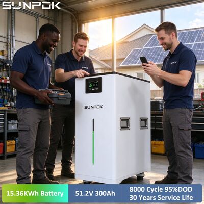 SUNPOK 15kwh Home Solar Energy System 51.2V 300Ah LiFePO4 Lithium Battery Pack Energy Storage Battery