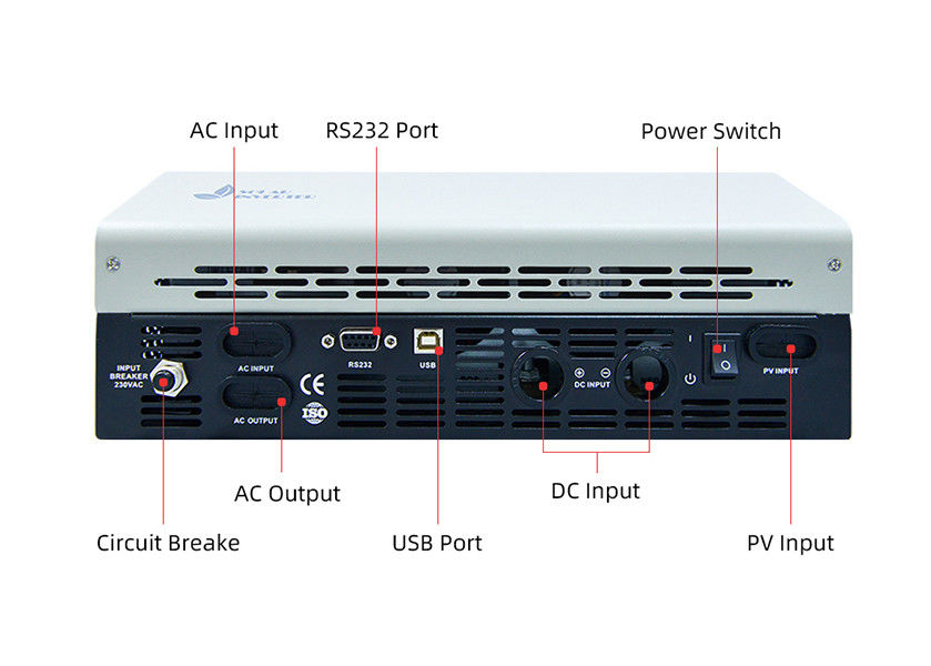 จอแสดงผล LCD Off Grid Inverter 5kw 3kw 230V เฟสเดียวสำหรับพลังงานแสงอาทิตย์