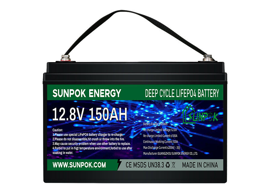 LiFePo4 น้ำหนักเบา 12V 100Ah แบตเตอรี่ลิเธียมรอบลึกสำหรับ RV พร้อมโมดูล Bluetooth