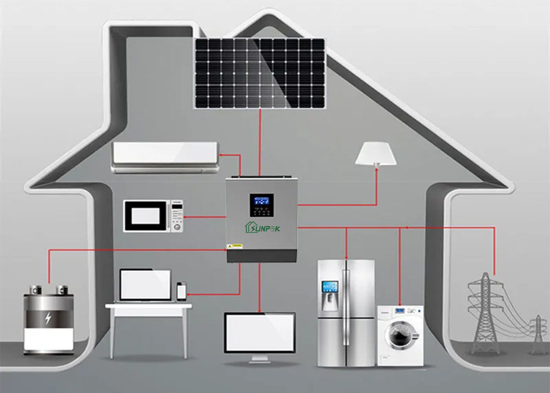 IP32 Off Grid Inverter ขนาด 5kw 8kw 10kw 12kw พร้อม Mppt Solar Charge Controller