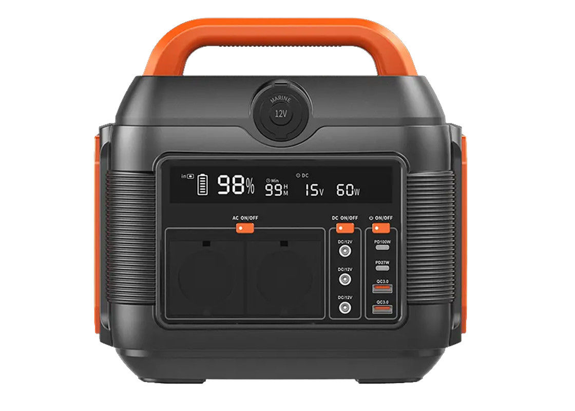 สถานีแบบพกพา Power Bank 600w แบตเตอรี่ลิเธียมพร้อมเครื่องกำเนิดไฟฟ้าพลังงานแสงอาทิตย์ Ac Dc Type C Pd