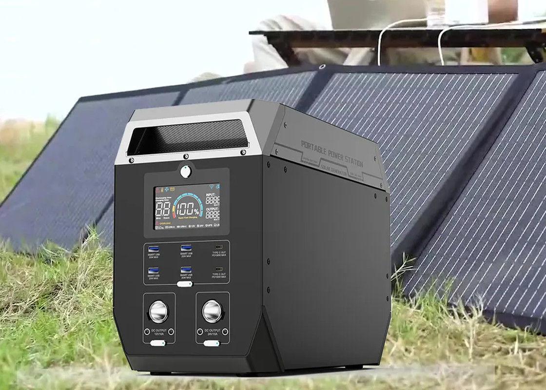 32V ลิเธียมแบบพกพาสถานีไฟฟ้าตั้งแคมป์กลางแจ้ง 500w 2000W เครื่องกำเนิดไฟฟ้าพลังงานแสงอาทิตย์