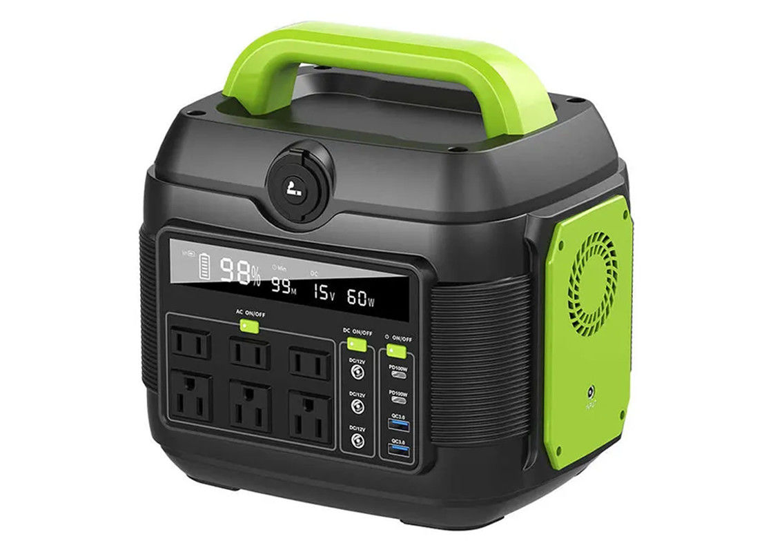 แหล่งจ่ายไฟแบบพกพา 600w กลางแจ้ง 110/220v Ac เต้าเสียบแบตเตอรี่แบบชาร์จไฟได้แคมป์ปิ้ง