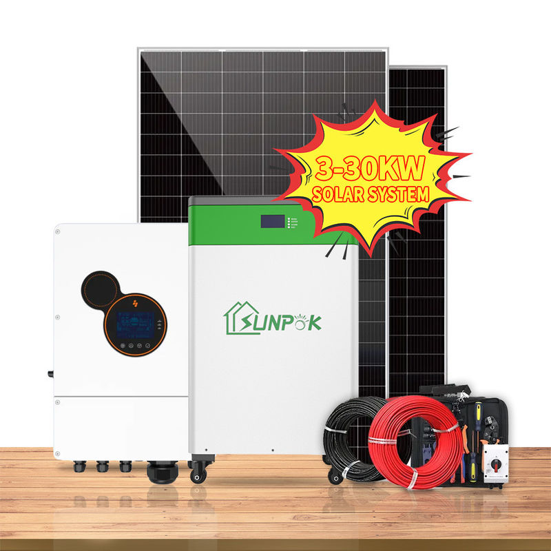 หน้าแรกชุดระบบพลังงานแสงอาทิตย์แบบผสมผสาน 5kw 6kw 8kw 10kw Hybrid Inverter Off Grid Complete Solar System