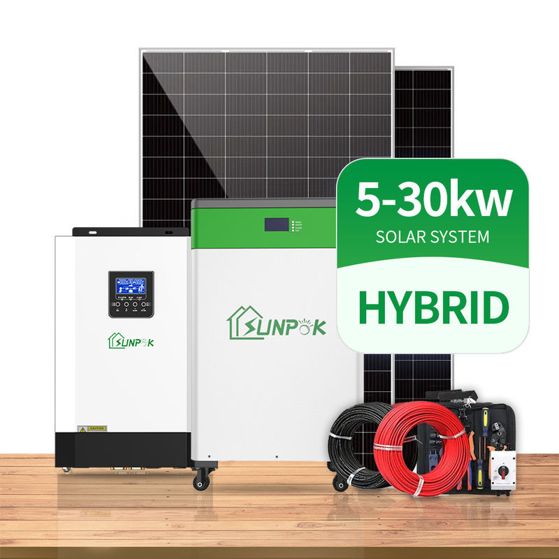 MPPT ระบบไฟฟ้าพลังงานแสงอาทิตย์อินเวอร์เตอร์ 3000W 5000W 8000W 10000W ไฮบริดอินเวอร์เตอร์พร้อมแบตเตอรี่ลิเธียมไอออน