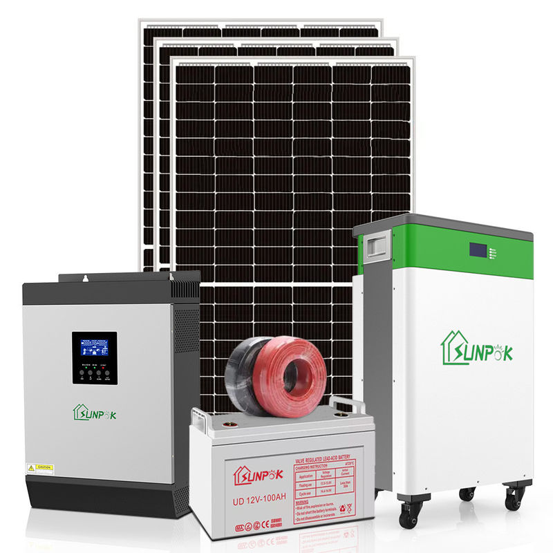 Sunpok ระบบพลังงานแสงอาทิตย์ในบ้าน 10kw บ้านพลังงานแสงอาทิตย์ 1KW 3KW 5KW 10KW การติดตั้งพลังงานแสงอาทิตย์ที่อยู่อาศัย