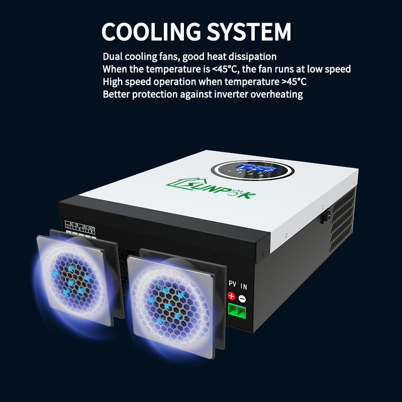 Sunpok 5kw 6kw 7kw On Grid Off Grid Solar Inverter ใช้ในบ้าน Hybrid Off Grid Inverter