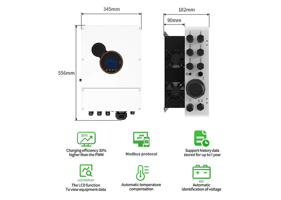 6kw 8kw 48v Solar Inverter Off Grid Inverter Power Solar Inverter Converters สำหรับระบบจัดเก็บข้อมูล