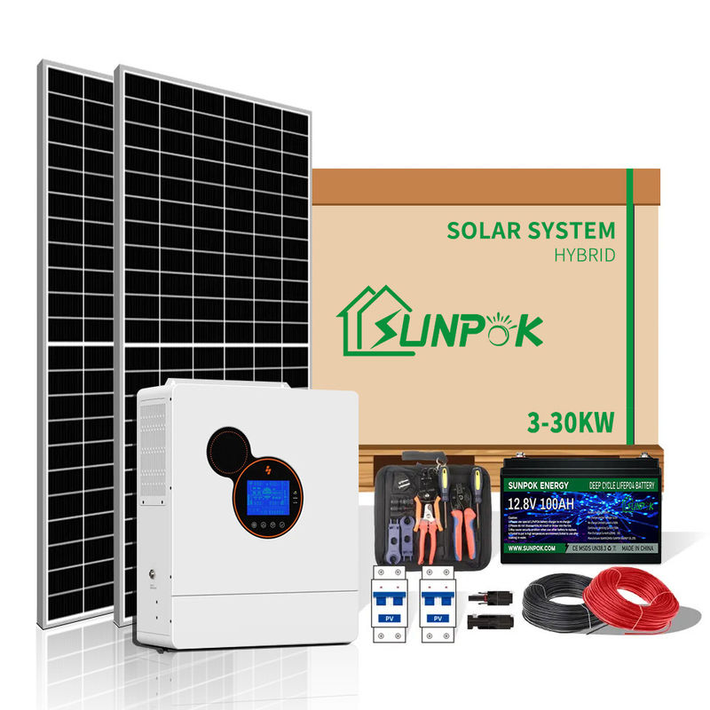 ระบบอินเวอร์เตอร์พลังงานแสงอาทิตย์อัจฉริยะไฮบริด 10Kw 15Kw 20KW นอกระบบพลังงานแสงอาทิตย์ที่อยู่อาศัยแบบกริด