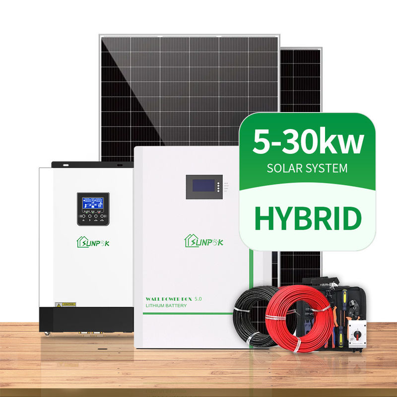 UN38.3 ระบบพลังงานแสงอาทิตย์แผงโซลาร์เซลล์สีดำทั้งหมดชุดสมบูรณ์บน Off Grid Home 5KW 10KW 12KW 20KW 30KW