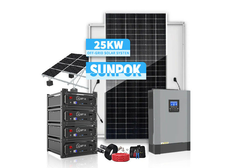 Off Grid Solar Ground Mounted Pv Systems 48V 200ah 300ah 1000W 3000W ระบบติดตั้งแสงอาทิตย์
