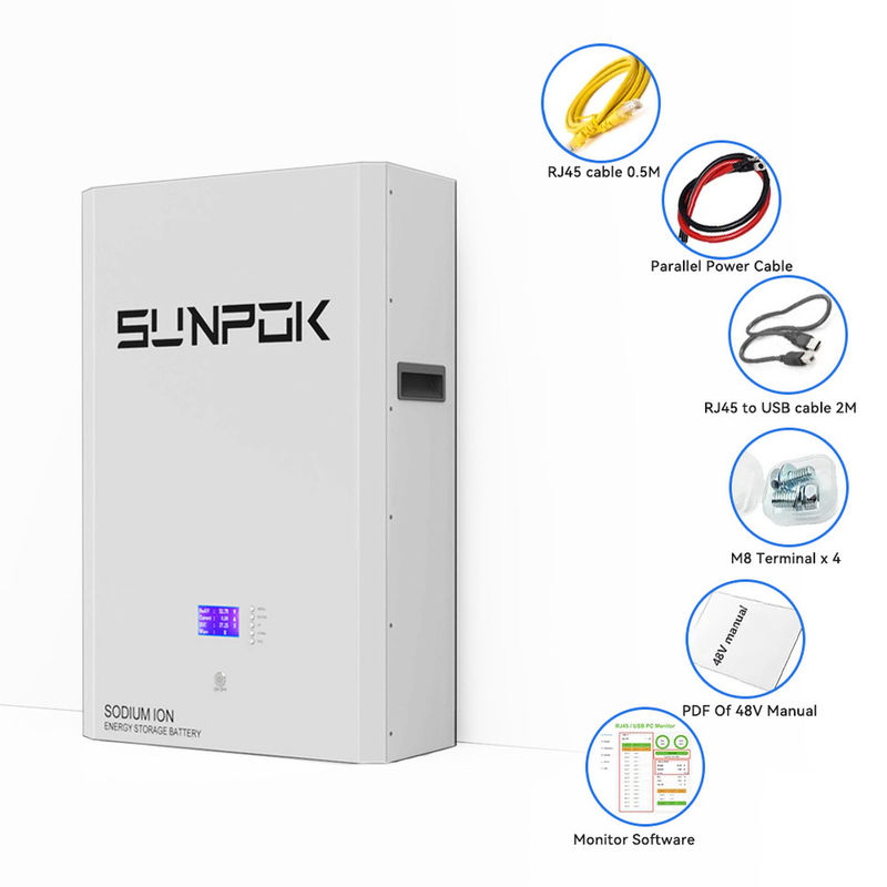 แบตเตอรี่โซเดียมไอออนที่กําหนดเอง ความดันเฉพาะ 48V 51.2V