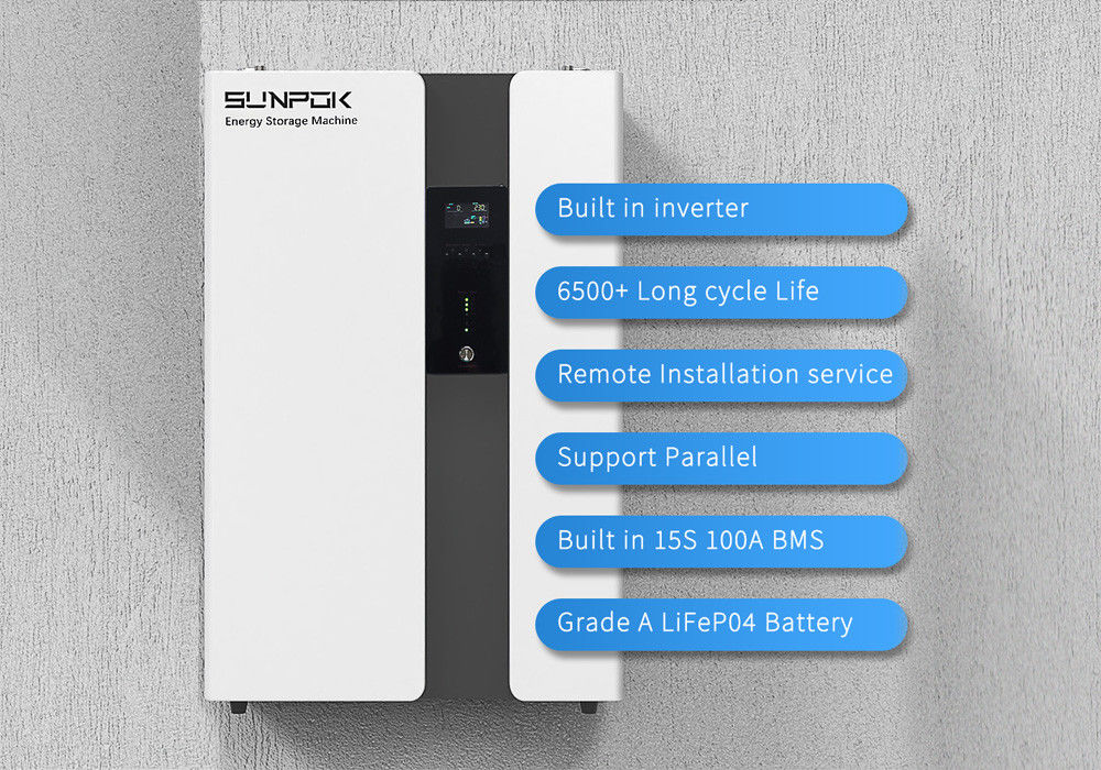 Off-Grid All In One ESS EU Warehouse สร้างใน 5.12Kwh 50Ah 200Ah 100Ah 51.2V 5kw แบตเตอรี่อินเวอร์เตอร์