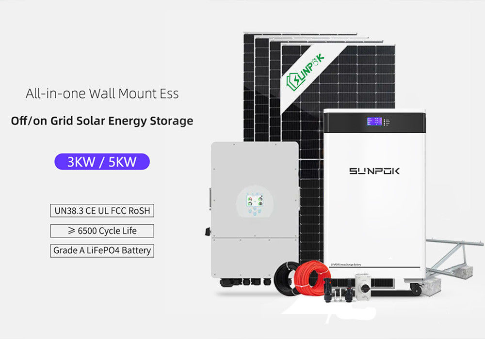 แบตเตอรี่แสงอาทิตย์ Photovoltaic Kit 6Kw 10Kw 12Kw แบตเตอรี่แพ็ค แบตเตอรี่พลังงานแสงอาทิตย์ Hybrid Complete System For Residential