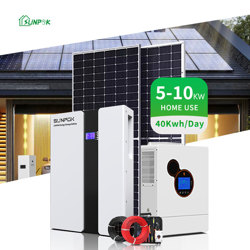 ระบบพลังงานแสงอาทิตย์ 3kw 5kw 10kw 12kw 15kw ไฮบริด Off Grid ชุดแผ่นแสงอาทิตย์ครบวงจร