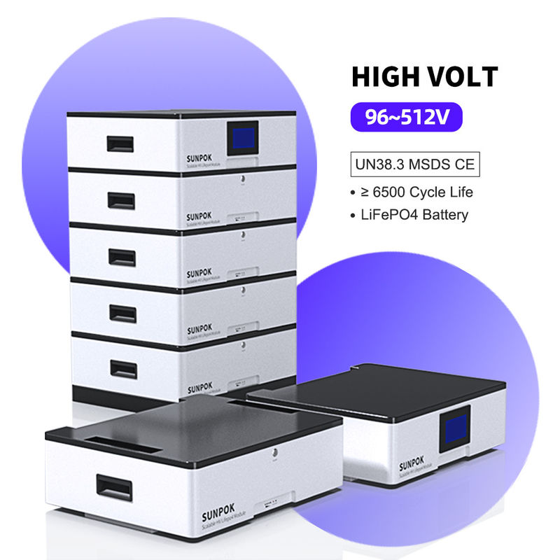แบตเตอรี่ลิทธิียมไอออนแบบ DC ความดันสูง 51.2v 400AH 20KWH แบตเตอรี่เก็บพลังงานประจําบ้าน
