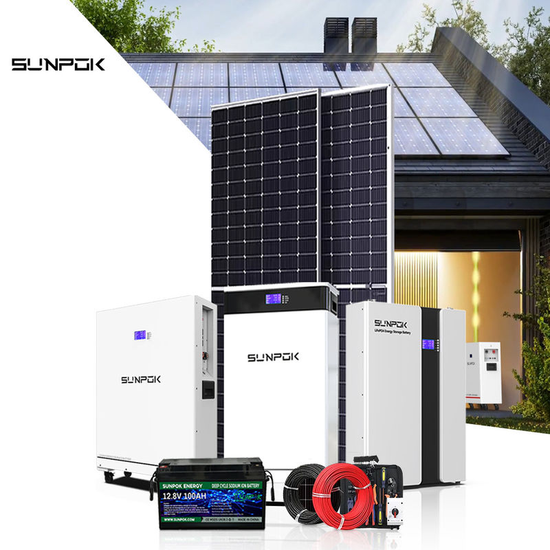 ระบบพลังงานแสงอาทิตย์ใหม่ 10kw 15kw 30kw แบตเตอรี่ระบบแสงอาทิตย์ 48v 200ah 400ah แบตเตอรี่ Lifepo4