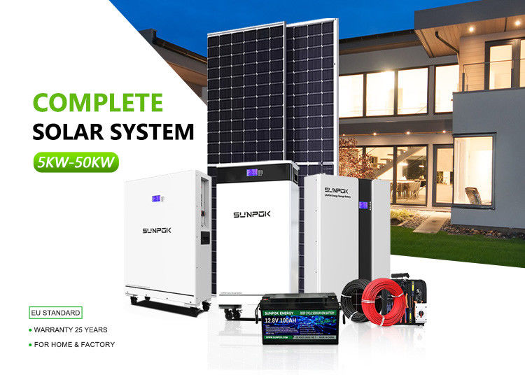 อินเวอร์เตอร์พลังงานแสงอาทิตย์ไฮบริด แบตเตอรี่ลิธีอุตสาหกรรม สําหรับระบบ 5kw 15kw 30kw Off Grid Home System