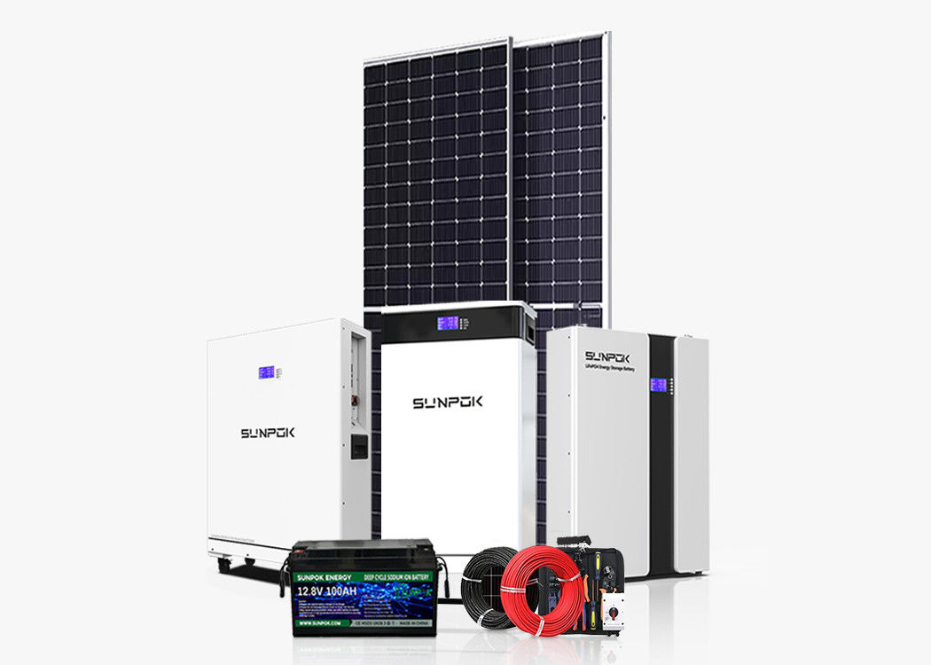 10kw Offgrid ระบบพลังงานแสงอาทิตย์บ้าน 5kw 20kw 30kw ระบบเก็บพลังงานแสงอาทิตย์