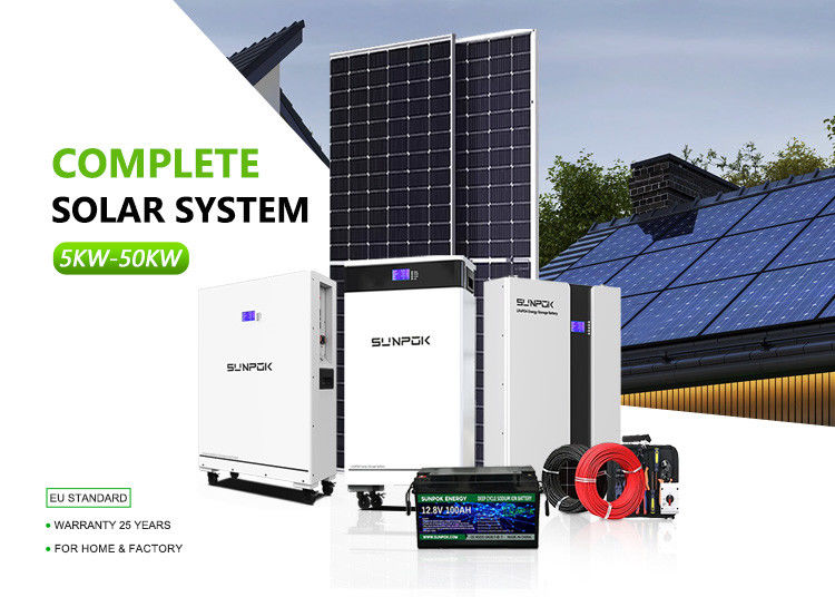 ระบบพลังงานแสงอาทิตย์สําหรับบ้าน Off Grid ชุดเต็ม 10kw 15kw 20kw แบตเตอรี่ ระบบเก็บพลังงาน