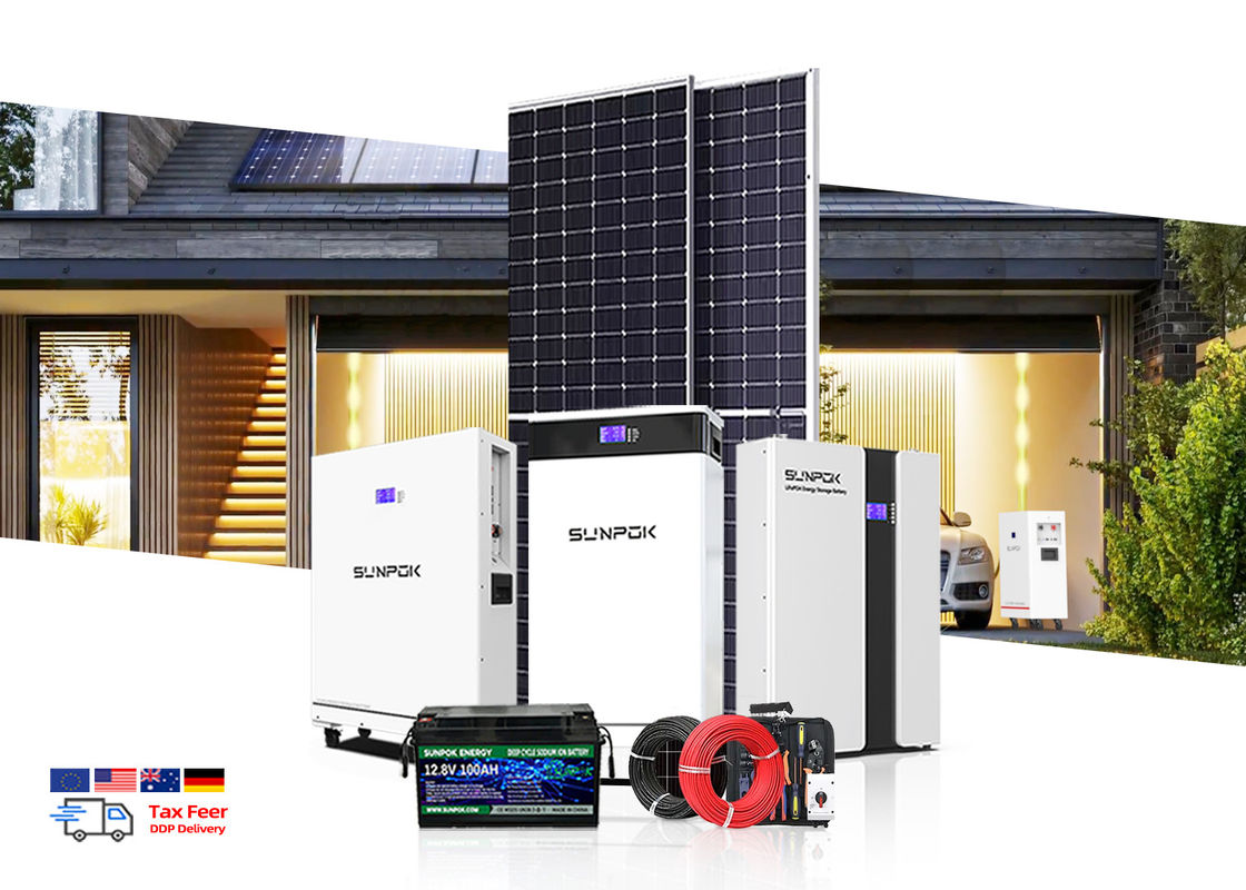 ระบบเก็บพลังแสงอาทิตย์ ชุดปิดระเบียง 1kw 3kw 5kw 10kw 15kw 20kw แบตเตอรี่ลิธีอุตสาหกรรมสําหรับ 8kw 15kw 20kw ระบบพลังแสงอาทิตย์