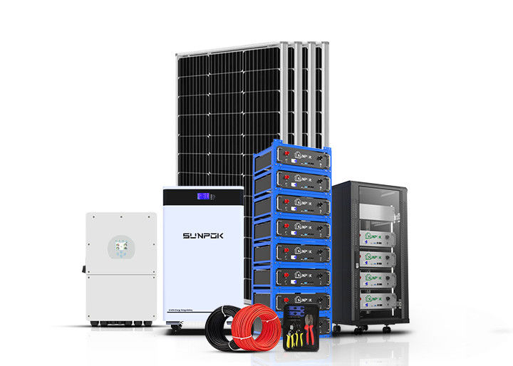 Off Grid Photovoltaic Solar Energy System 5Kw 10Kw 12Kw ครบถ้วน Hybrid Solar Power Systems Kit สําหรับบ้าน