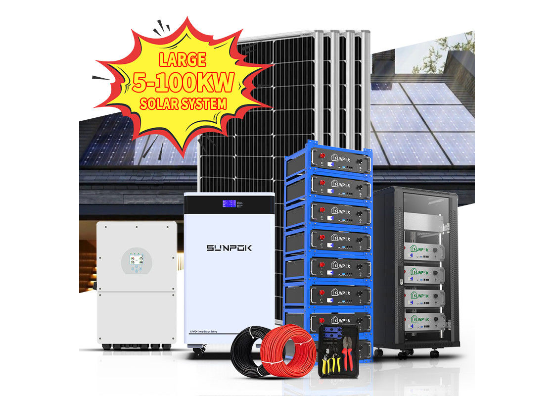 Off Grid On Grid และระบบพลังงานไฮบริด 3kw 5kw 10kw ระบบพลังงานแสงอาทิตย์