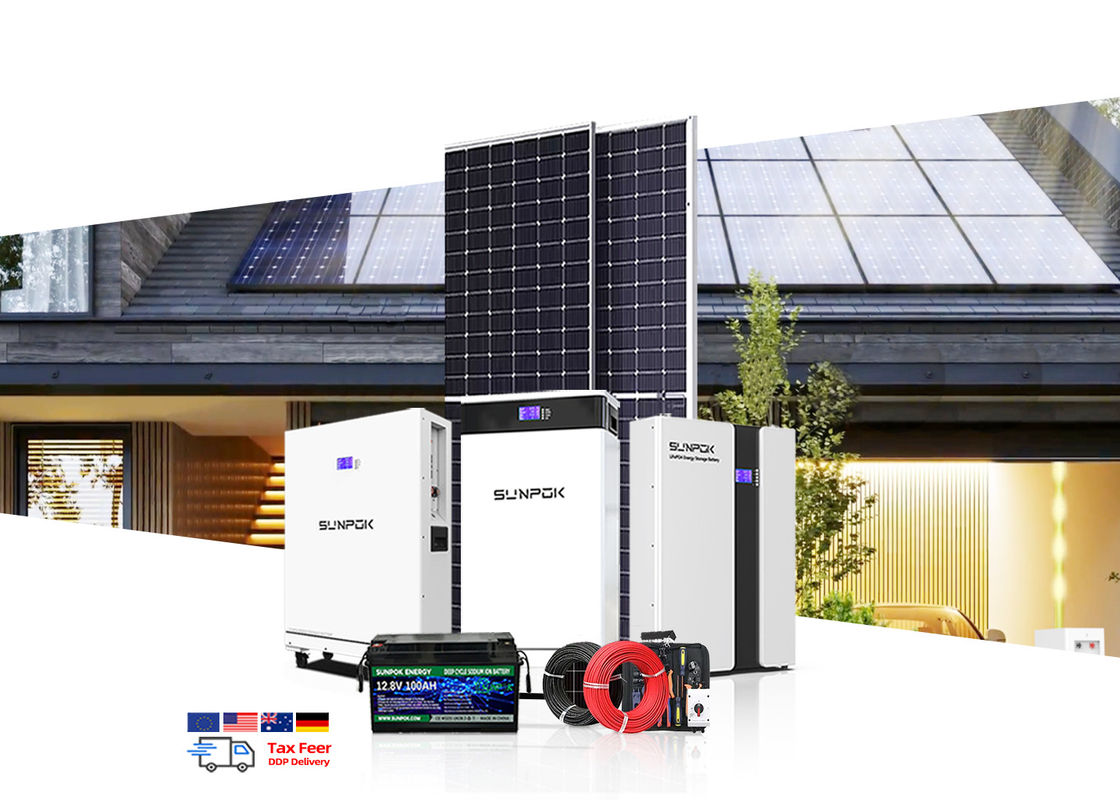 ระบบพลังงานแสงอาทิตย์แบบไฮบริด 6KW 8KW 10KW 15KW 20KW ระบบพลังงานแสงอาทิตย์ ครบชุด ระบบแสงอาทิตย์ ชุดปิดเครือข่าย