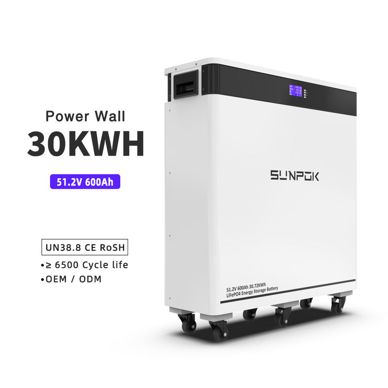 30Kwh แบตเตอรี่ลิทธิียมไอออน โซลารี แบตเตอรี่ลิทธิียมไลฟ์โพ 4 48V 600Ah 10kw 15kw 30kw แบตเตอรี่สําหรับระบบแสงอาทิตย์บ้าน