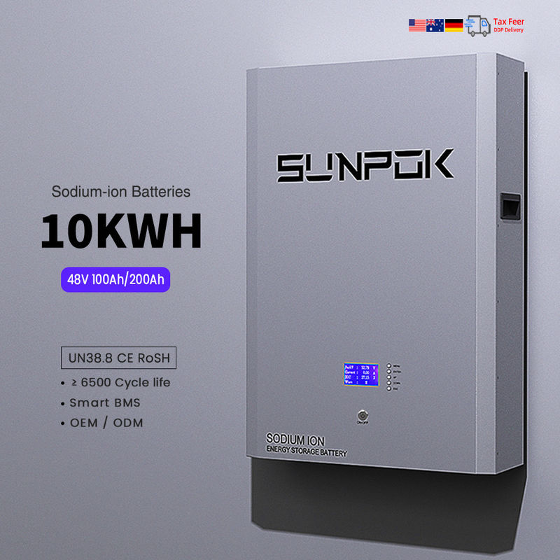 48V 10kwh แบตเตอรี่จองโซเดียมไอออนชนิดแบ่ง 200ah แบตเตอรี่พลังงานแสงอาทิตย์ แบตเตอรี่โซเดียมไอออนแบบชาร์จใหม่