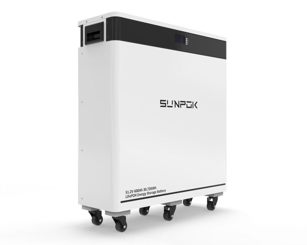 แบตเตอรี่หลอดเก็บพลังงานบ้าน 30Kwh ลิทธิียม 48V ระบบ 51.2V 600Ah 30Kwh แบตเตอรี่แสงอาทิตย์ Lifepo4 ด้วย Bms