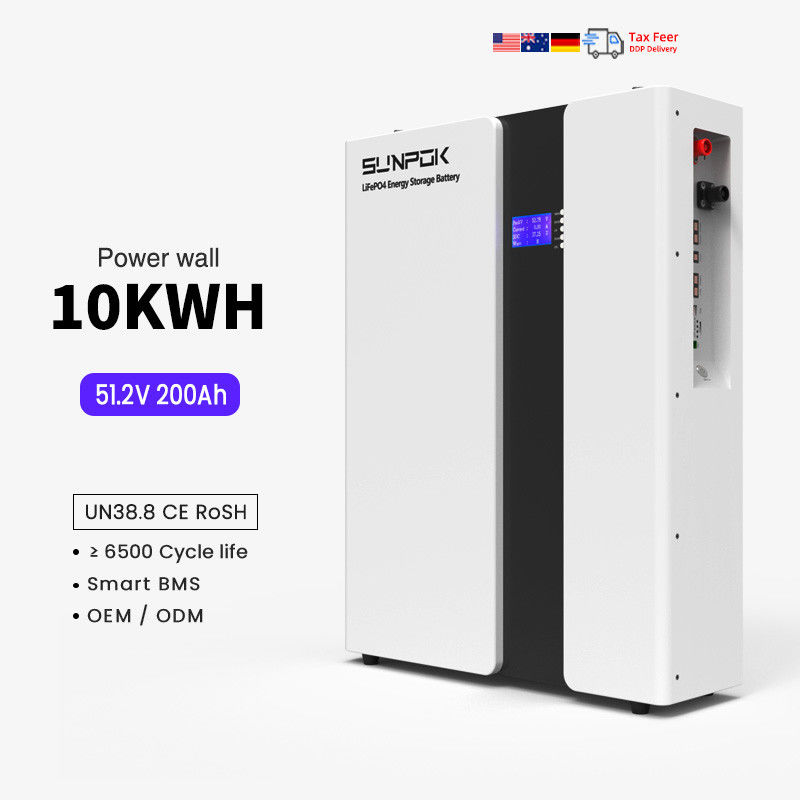 ไฟฟ้าบ้าน 48V 200Ah แบตเตอรี่ลิตยูมไอออน 10Kwh LiFePo4 แบตเตอรี่ระบบสุริยะ BMS สมาร์ท 51.2V 100Ah แบตเตอรี่เก็บพลังงาน