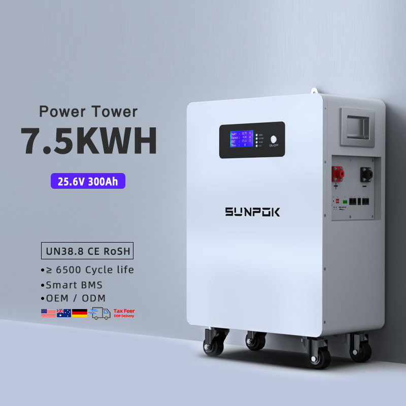 แบตเตอรี่ลิทธิียมไอออนคุณภาพสูง 24V 300Ah 7.5Kwh Lifepo4 24V 300Ah แบตเตอรี่