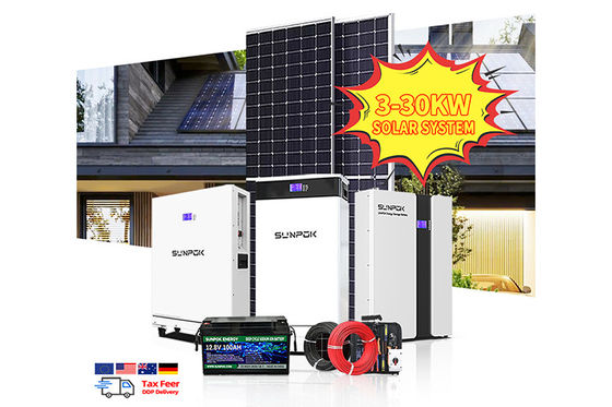 Complete Set Solar Energy Power Storage System 5000W 3KW 6KW 8KW 10KW Hybrid Solar Panel Electric Power Generation Kit