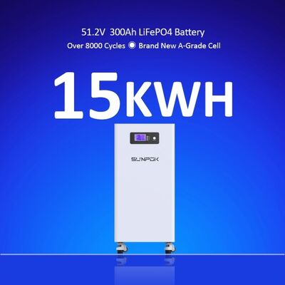 ระบบจัดเก็บพลังงานภายในบ้าน 51.2V 15kwh 51.2V 300Ah 15.36kwh Lifepo4 Lithium Battery Pack ระบบจัดเก็บพลังงาน