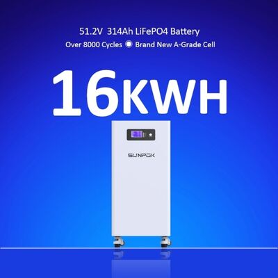 ชุดแบตเตอรี่ LiFePO4 สำหรับจัดเก็บพลังงานในบ้าน 51.2V 300Ah 15.36kwh ระบบจัดเก็บพลังงานในบ้าน พลังงานแสงอาทิตย์ แบตเตอรี่จัดเก็บพลังงาน