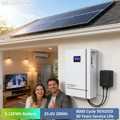 SUNPOK 24V 5KWH 200Ah Lifepo4 Battery Home Solar System Power Wall CAN Communication Port 25.6V 200AH Lithium Ion Battery
