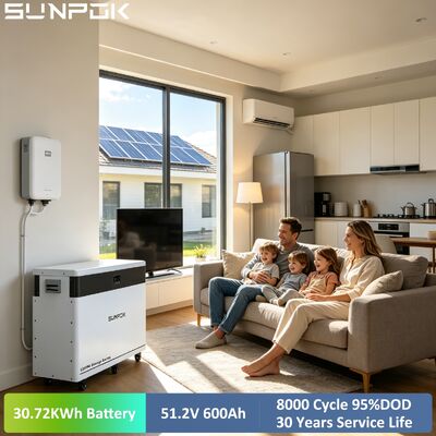Sunpok High Power 30KWh LiFePO4 Battery Split Home Energy Storage Battery System 51.2V 600Ah CAN Communication