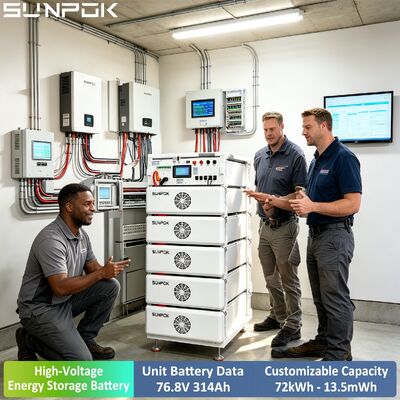 SUNPOK 76.8V 314Ah แบตเตอรี่ลิตিয়ামไอออน แบตเตอรี่แสงอาทิตย์ 265kwh แบตเตอรี่ลิตিয়ামสําหรับระบบเก็บของไฮบริด