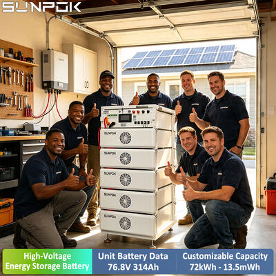 SUNPOK HV High Voltage Lithium Ion Batteries Pack ESS Cabinet 76.8V 314Ah Lifepo4 Solar Battery for Solar Energy Storage System