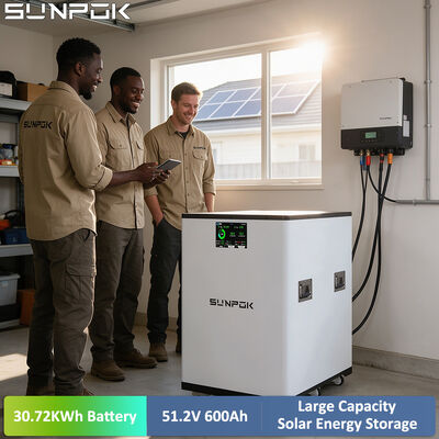 SUNPOK 2027 51.2V 600Ah 30kWh Split Mobile ESS LiFePO4 Battery Pack 200A/300A BMS Solar Energy Storage System 8000 Cycle