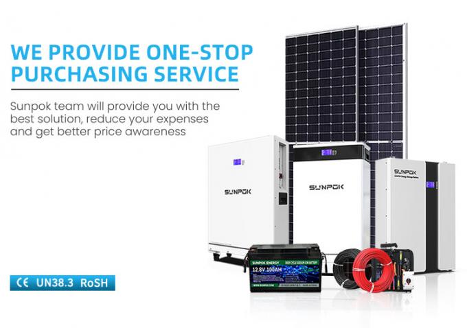 ระบบพลังงานแสงอาทิตย์สำหรับบ้าน 15kwh ชุดแบตเตอรี่ลิเธียม LiFePO4 51.2V 300Ah สำหรับจัดเก็บพลังงาน 5